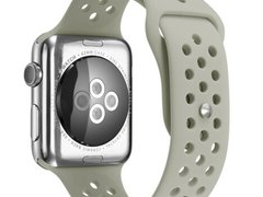 Curea iUni compatibila cu Apple Watch 1/2/3/4/5/6/7, 42mm, Silicon Sport, Grey